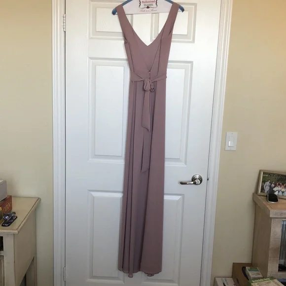 Show Me Your Mumu Jenn Maxi Dress ~ Neutral Mauve Chiffon - Picture 5 of 10